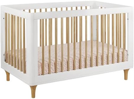 babyletto Lolly 3-in-1 Convertible Baby Crib, White and Natural