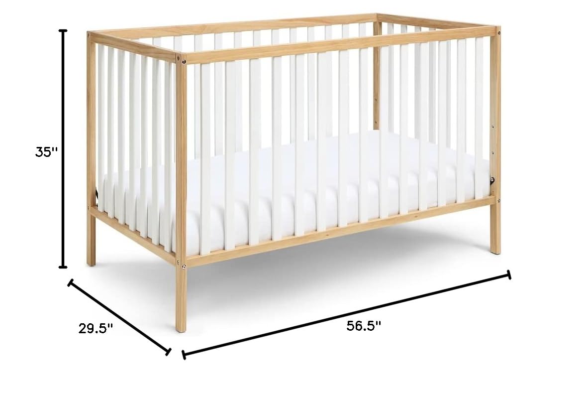 Baby Cache Deux Remi Island 3-in-1 Convertible Baby Crib (Do Re Me) Natural & White
