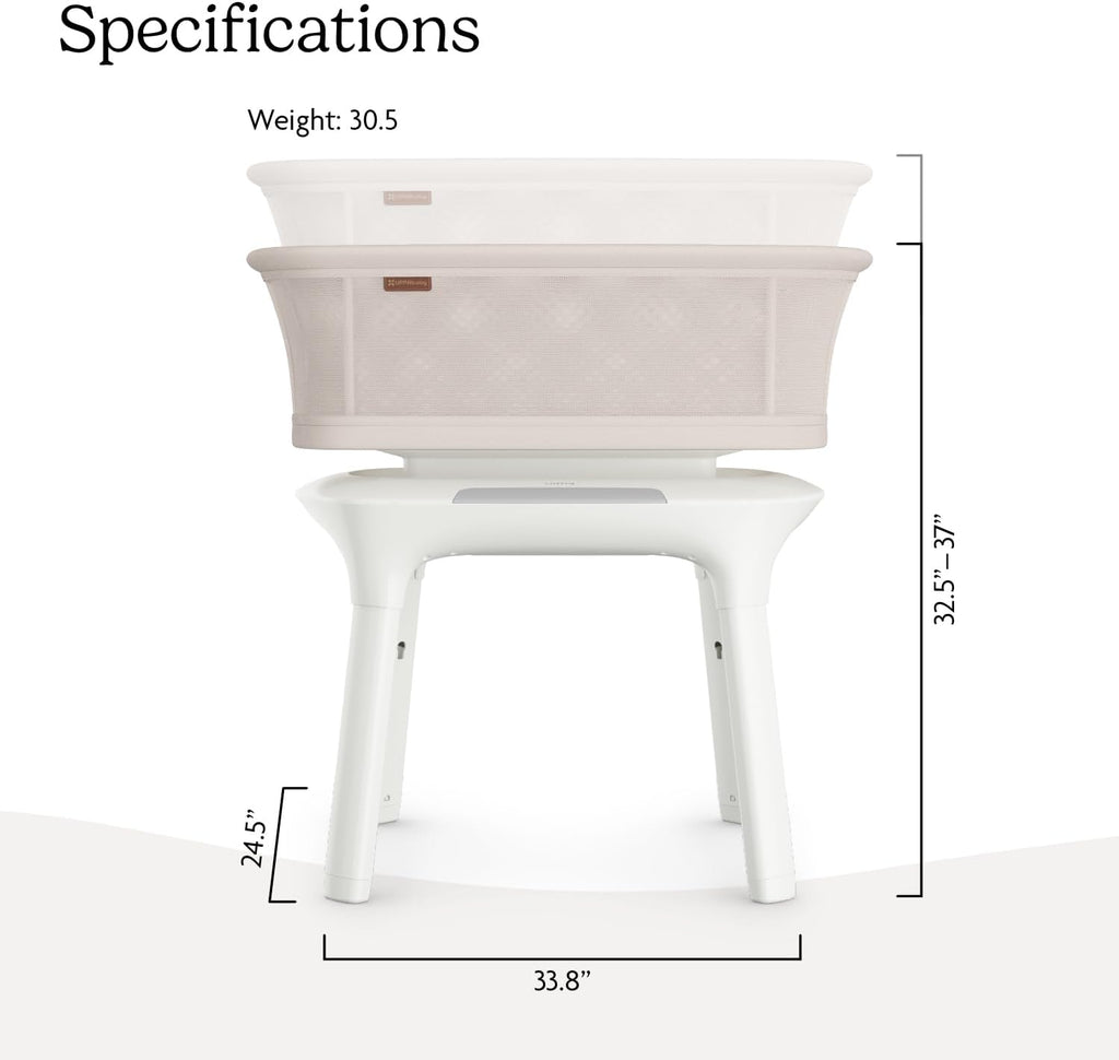 UPPAbaby Soma Smart Bassinet with MotionSync, Mattress, Sheet & Storage