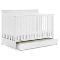 Simmons Kids Logan 6-in-1 Convertible Crib with Underdrawer - Greenguard Gold Certified, Chestnut