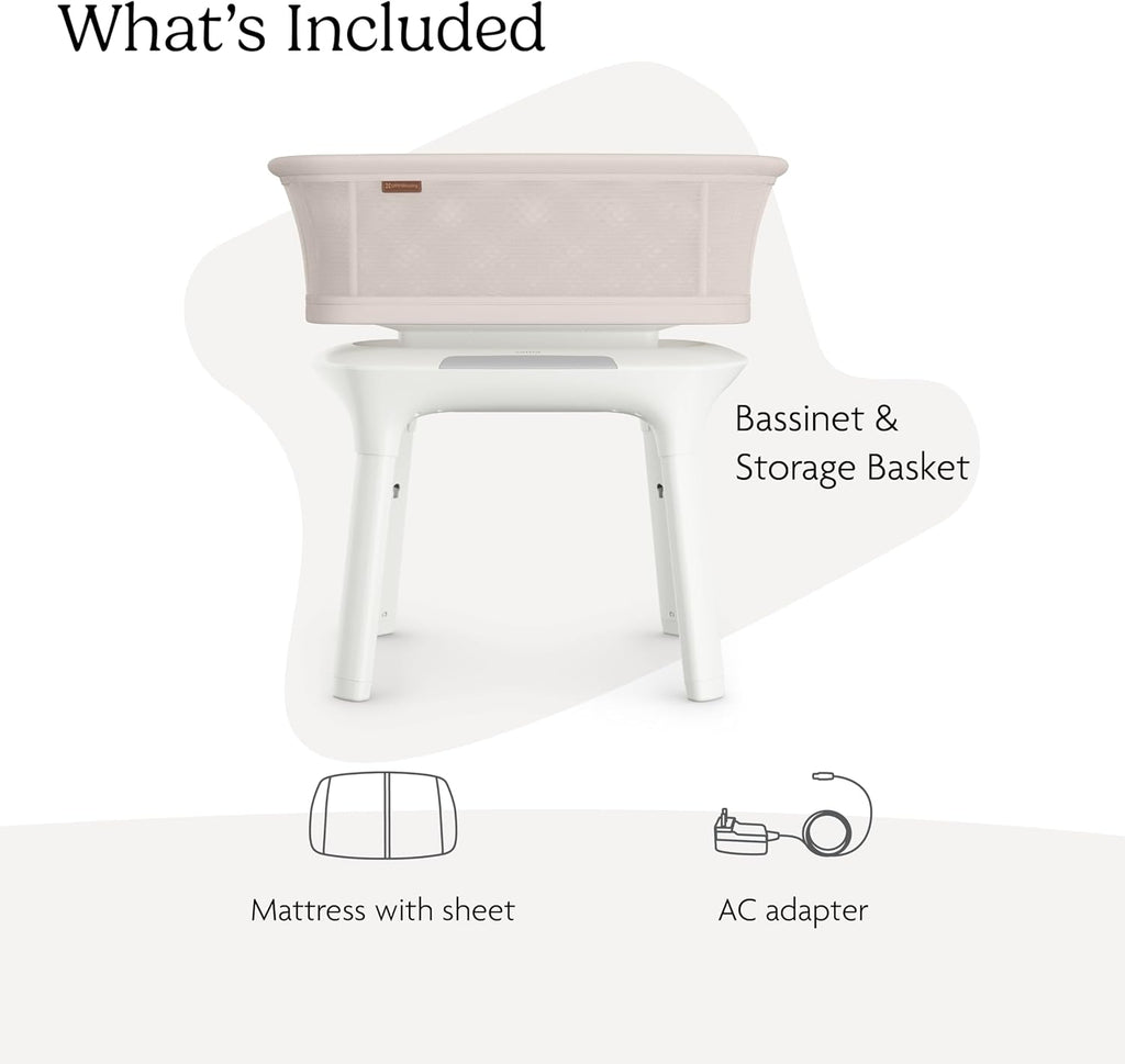 UPPAbaby Soma Smart Bassinet with MotionSync, Mattress, Sheet & Storage