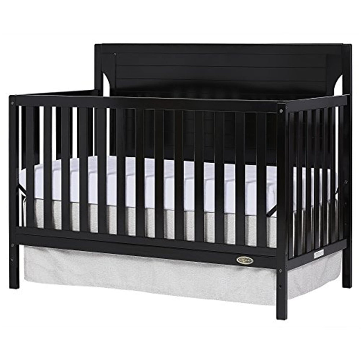 Dream On Me Cape Cod 5-In-1 Convertible Crib In Pebble Grey, Greenguard Gold And JPMA Certified, Built Of Sustainable New Zealand Pinewood, 3 Mattress Height Positions