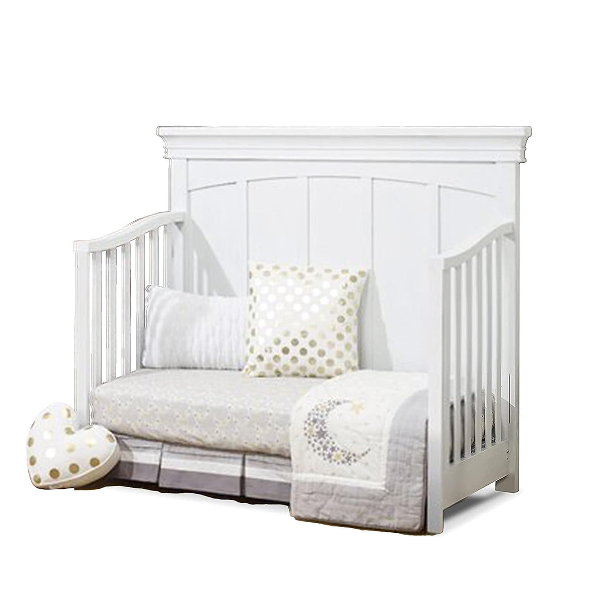 Sorelle Furniture Modesto Classic 4-in-1 Convertible Crib, Wooden Baby Bed, Non-Toxic Finish, Toddler Bed, Daybed & Full-Size Bed, Nursery Furniture-White