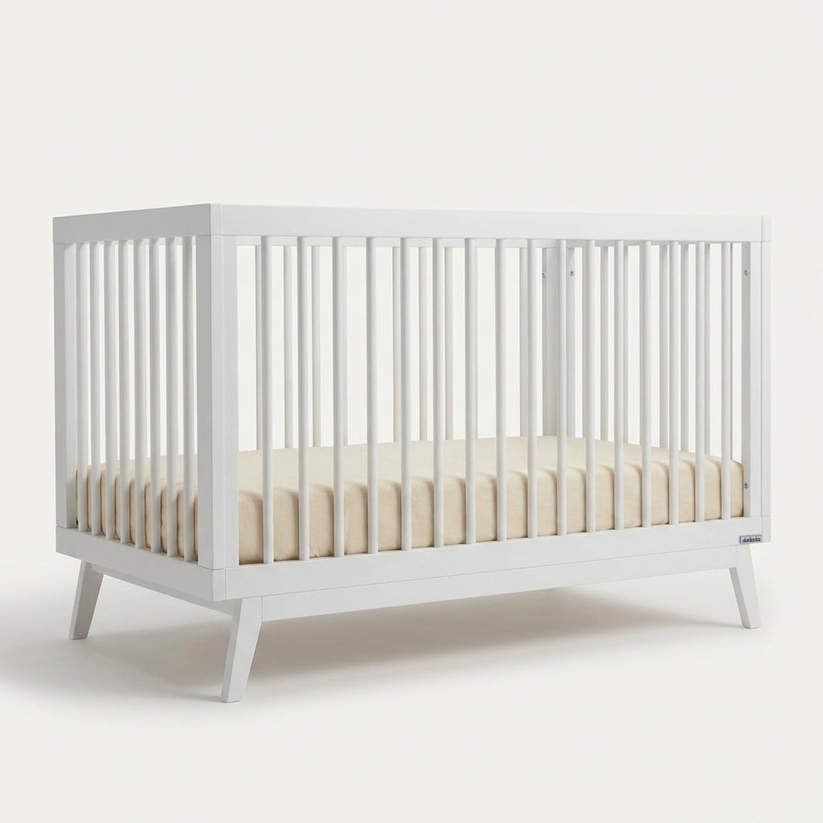 dadada Baby Soho 3-in-1 Convertible Wood Crib Bed, Made in Italy, Walnut