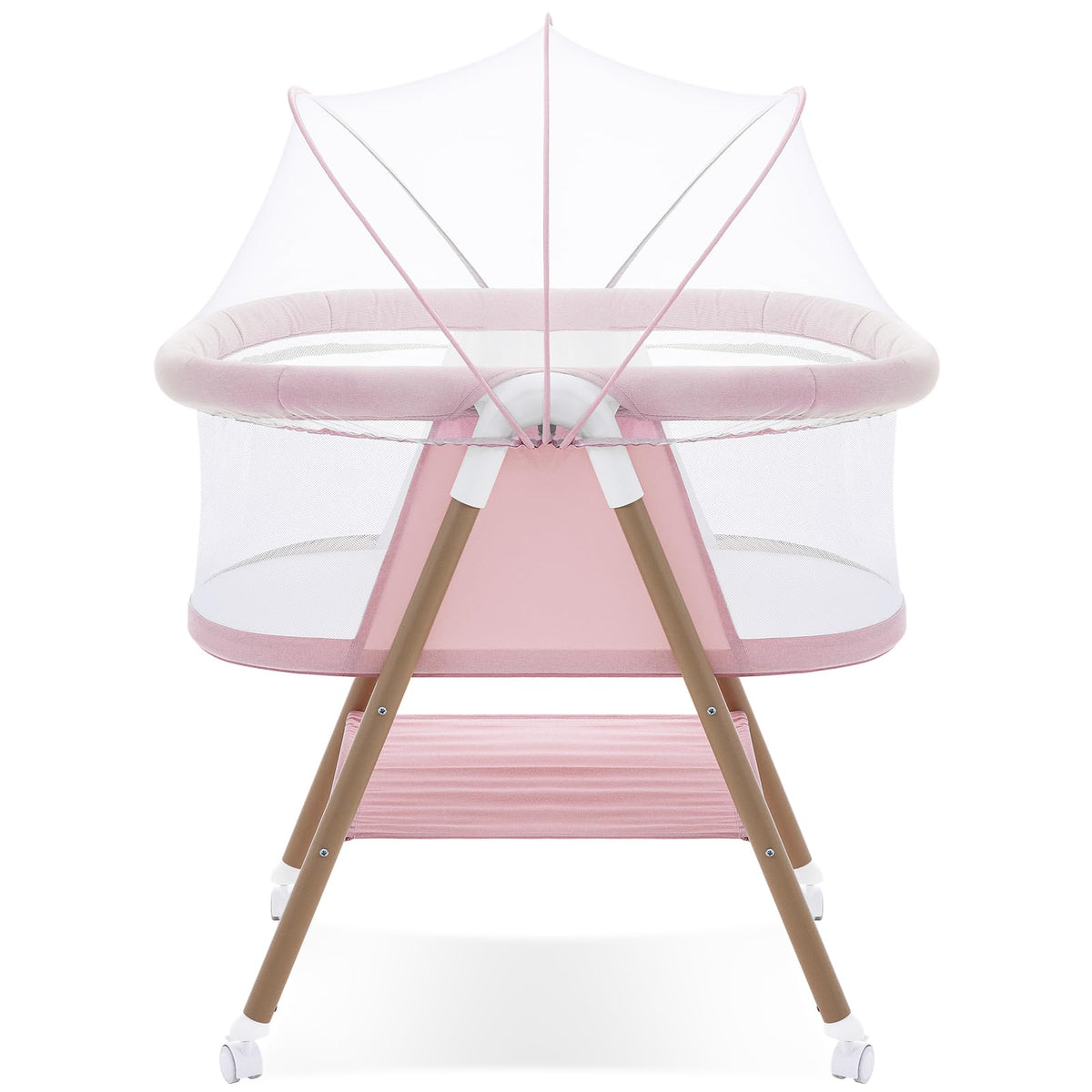GYARING Baby bassinets,3 in1 Baby Crib, Sturdy, Portable & Easy to Assemble,Mosquito net and Portable Bag Included. (Khaki)