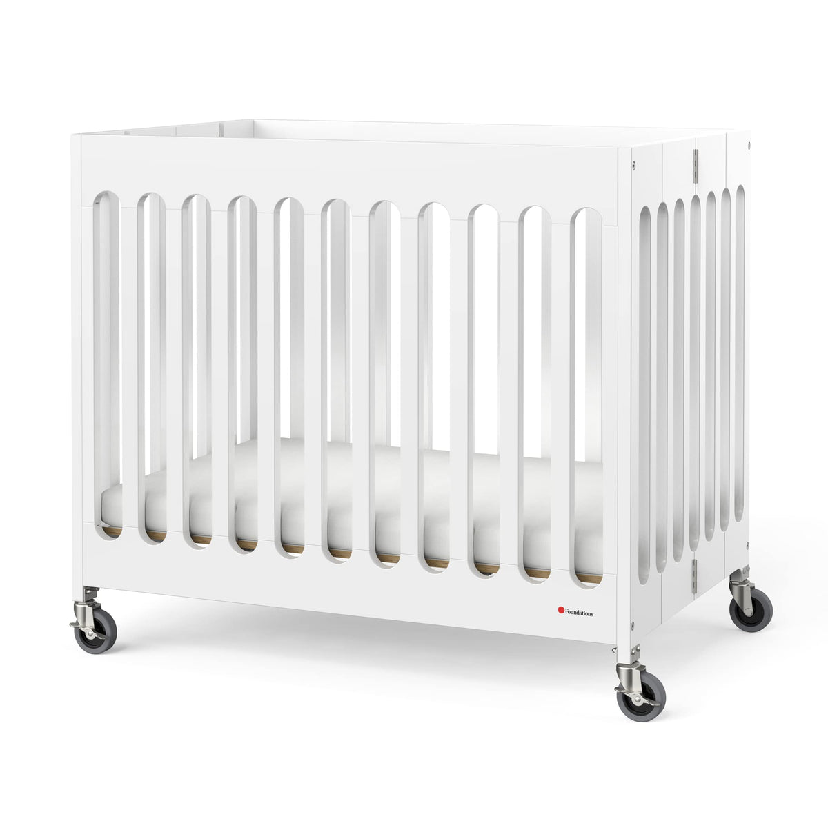Foundations Boutique Folding Mini Wooden Baby Hotel Crib, Natural