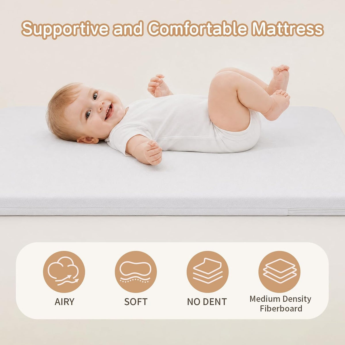 Baby Bassinet, 3 in 1 Bedside Bassinets for Baby, 6 Height Adjustable Bassinet Bedside Sleeper with Mattress, Breathable Mesh, Lockable Univesal Wheels, Storage Basket, Easy to Assemble（Khaki）