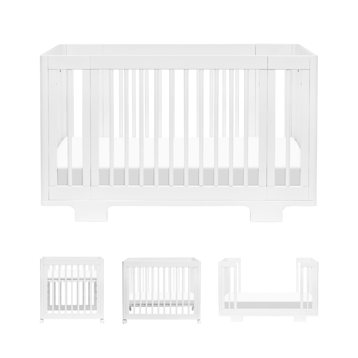 babyletto Yuzu All-Stages Convertible Baby Crib, Natural Walnut