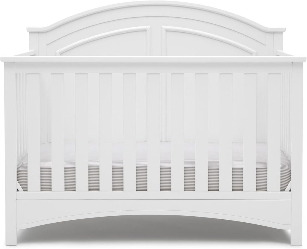 Delta Children Perry 6-in-1 Convertible Crib - Greenguard Gold Certified, Bianca White