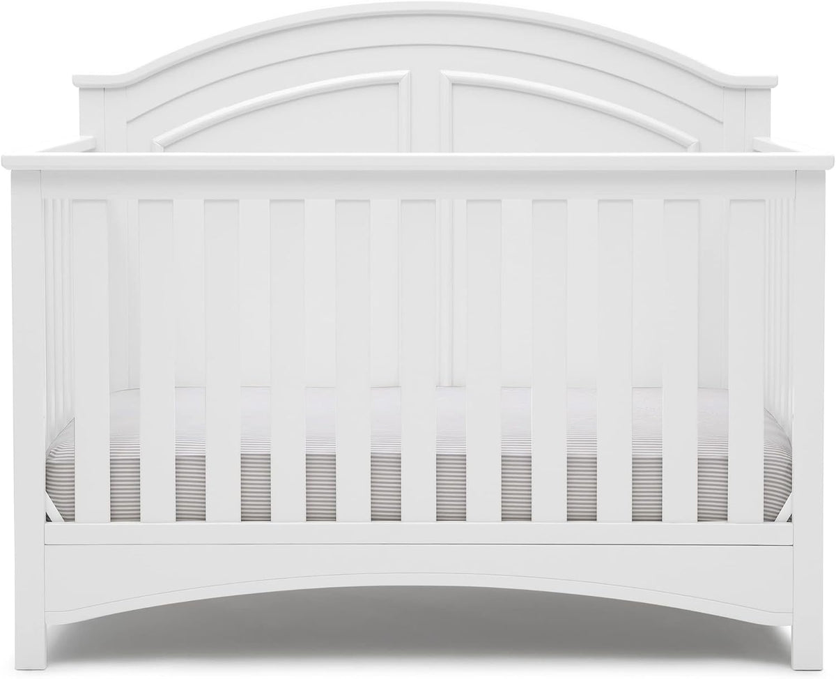 Delta Children Perry 6-in-1 Convertible Crib - Greenguard Gold Certified, Bianca White