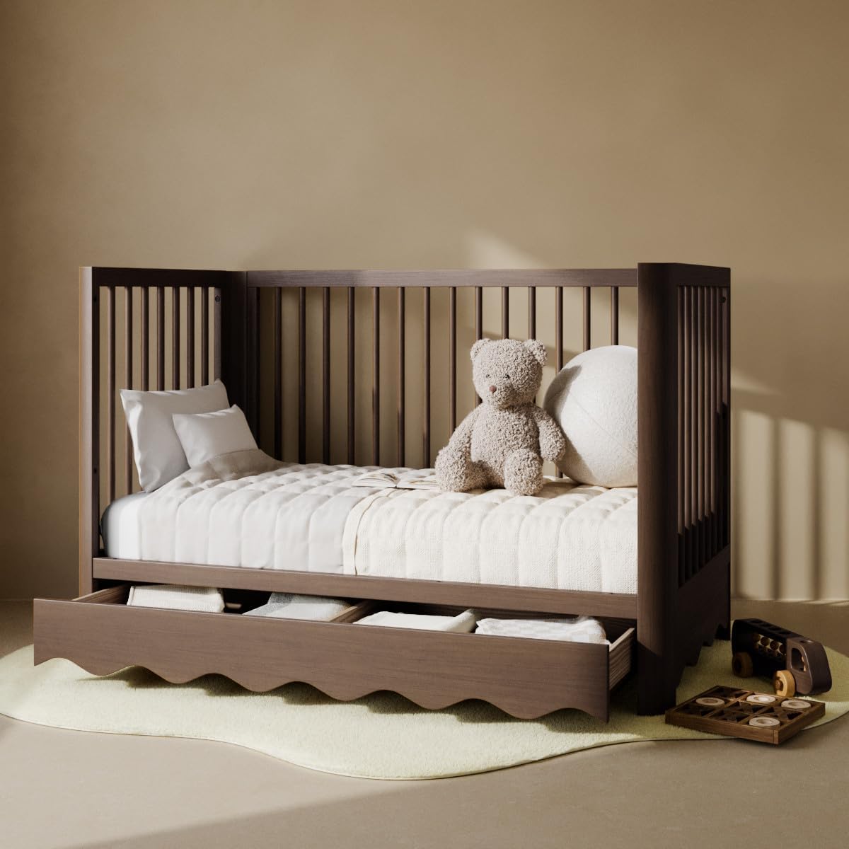Storkcraft Casablanca 5-in-1 Convertible Crib with Drawer, Hazelnut