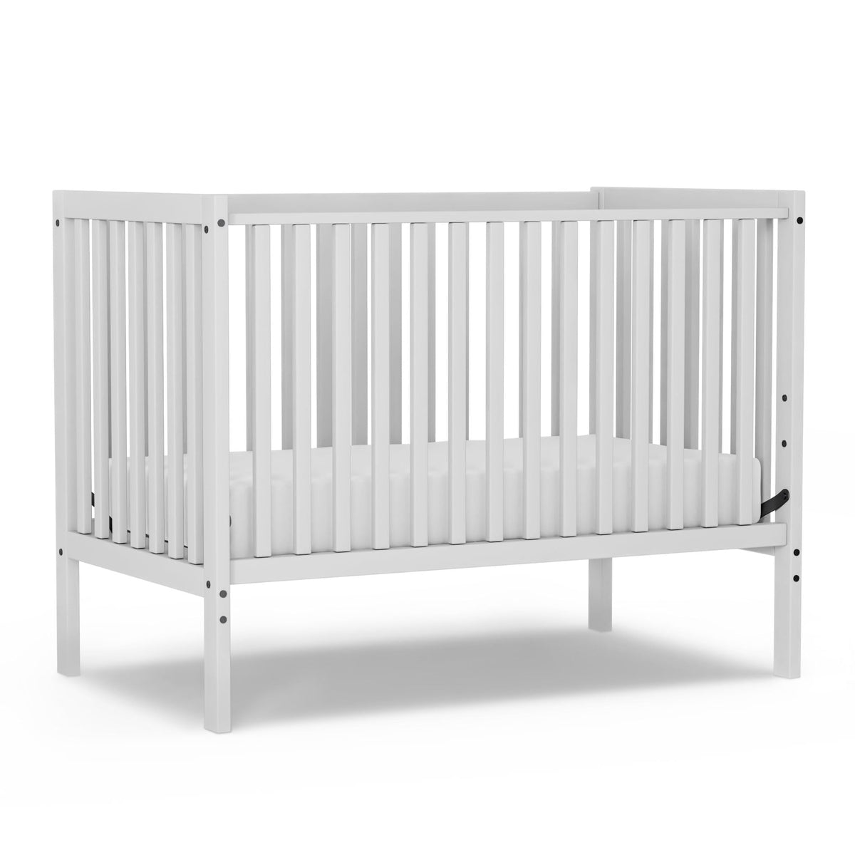 Baby Crib 5-in-1 Convertible, Wood Full Size Toddler Bed for Small Baby, Made of Sustainable Natural Pinewood Cribs, Non-Toxic Finish, Simplistic Nursery Furniture (White)