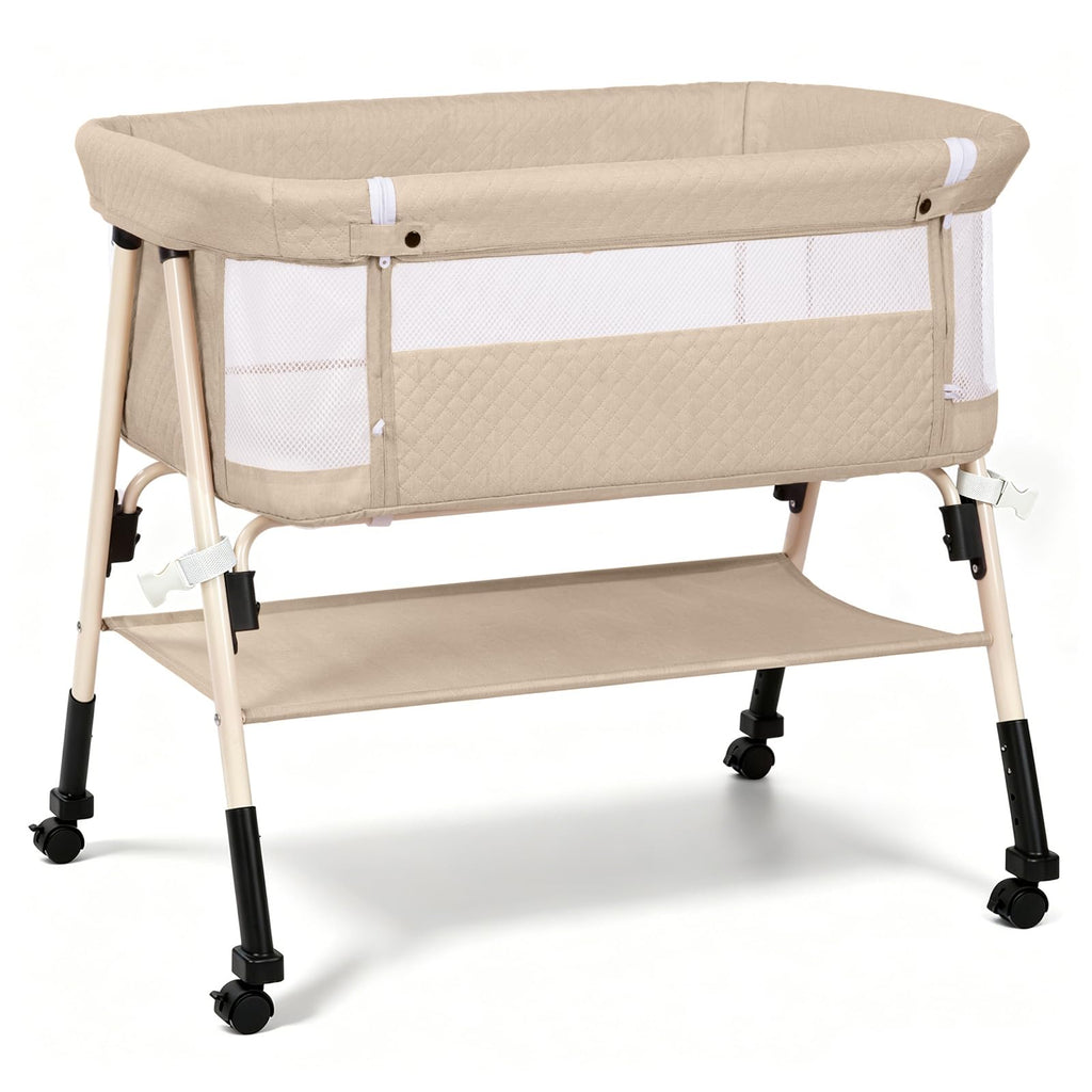 3-in-1 Baby Bassinet Bedside Sleeper for Newborn, Baby Crib Grey