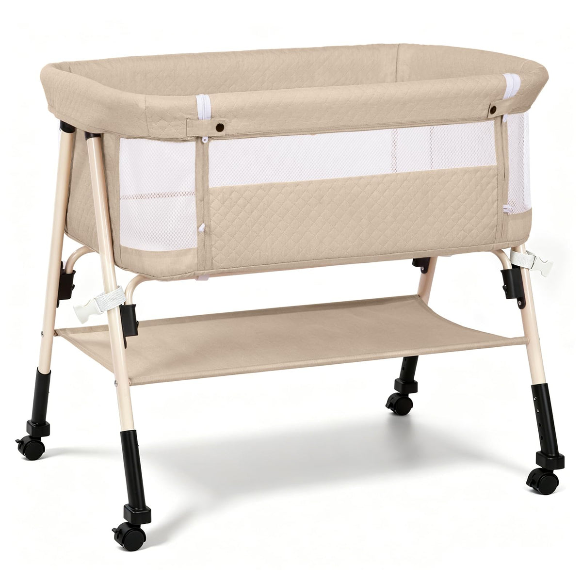 3-in-1 Baby Bassinet Bedside Sleeper for Newborn, Baby Crib Grey