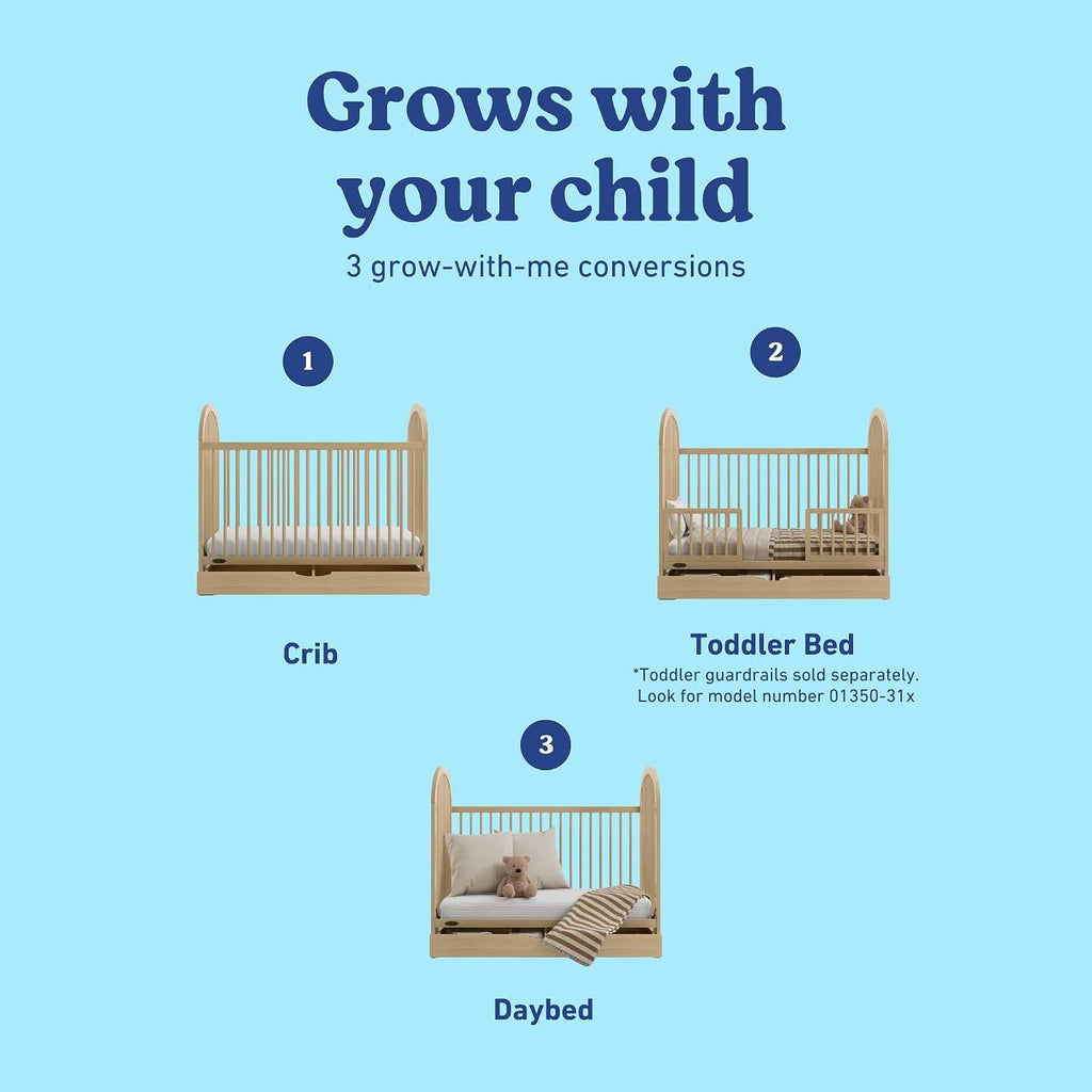 Graco Olivia 3-in-1 Convertible Crib with Drawer, Driftwood