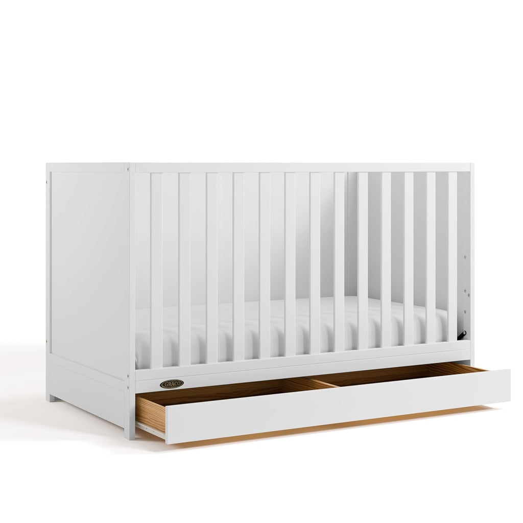 Graco Theo 3-in-1 Convertible Crib with Storage Drawer, White