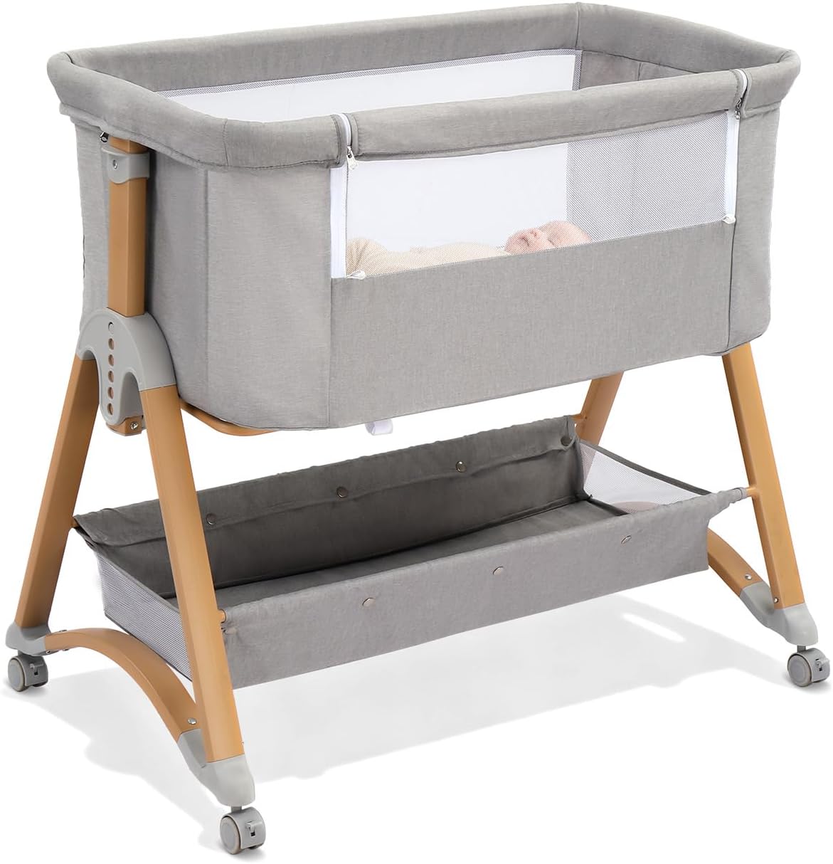 Ktaxon 5 in 1 Baby Bassinet Bedside Sleeper, Rocking Bedside Bassinet