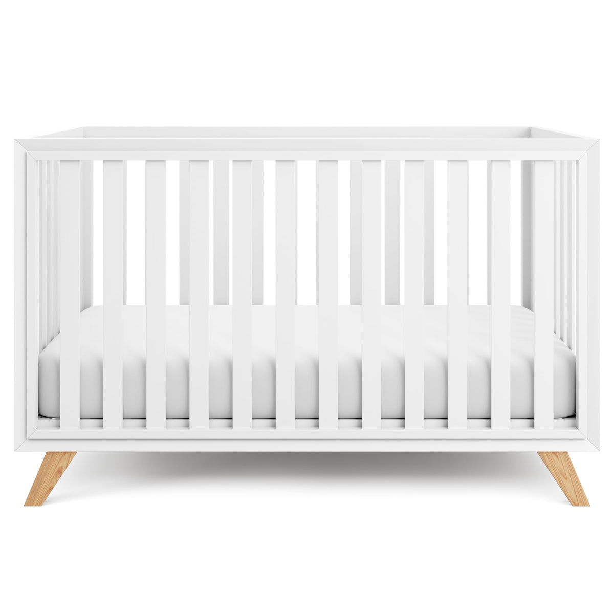 Comfy Cubs Baby Crib for 0 to 3 Years - Adjustable Mattress Height, Natural Wooden Crib for Baby, Elegant Nursery Furniture - 80 lbs Capacity Nursery Bed - Natural Wood