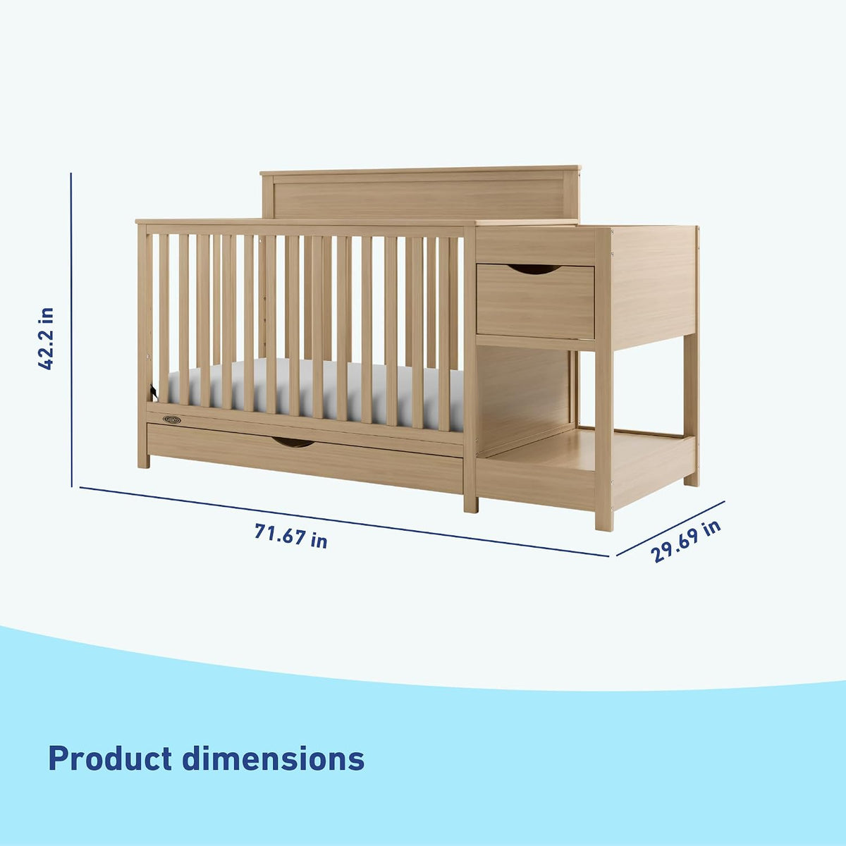 Graco Shiloh 5-in-1 Convertible Crib & Changer with Drawer, Driftwood