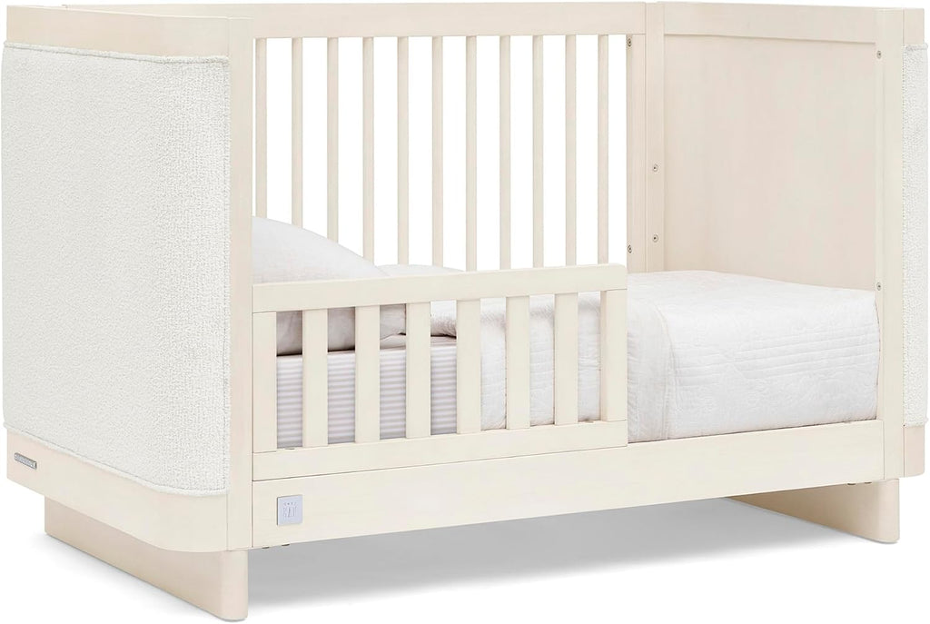 Delta Children babyGap Callie 4-in-1 Upholstered Crib - Greenguard Gold Certified, Antique White/White Boucle