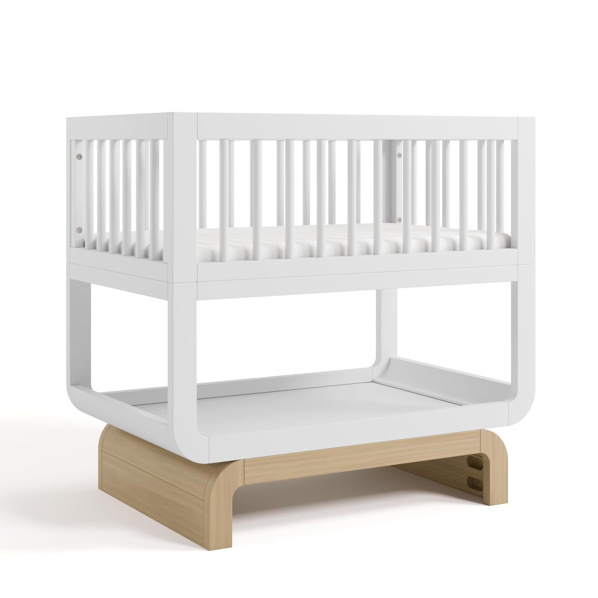 Storkcraft Santorini 5-in-1 Convertible Crib with Guardrail, Driftwood