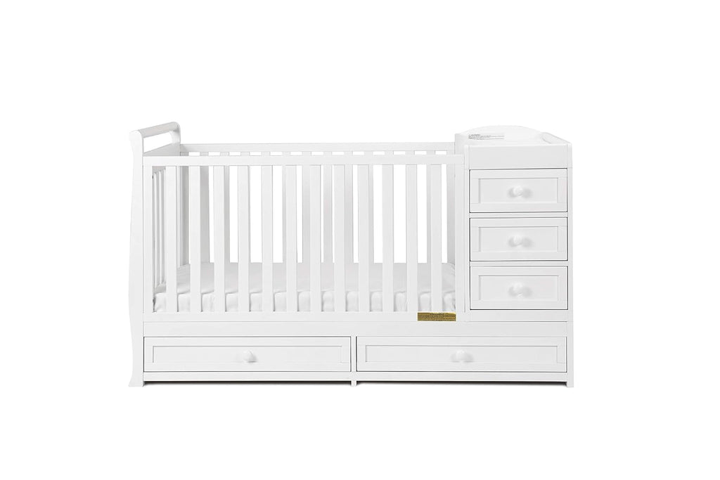 Athena Daphne Convertible Crib and Changer, White