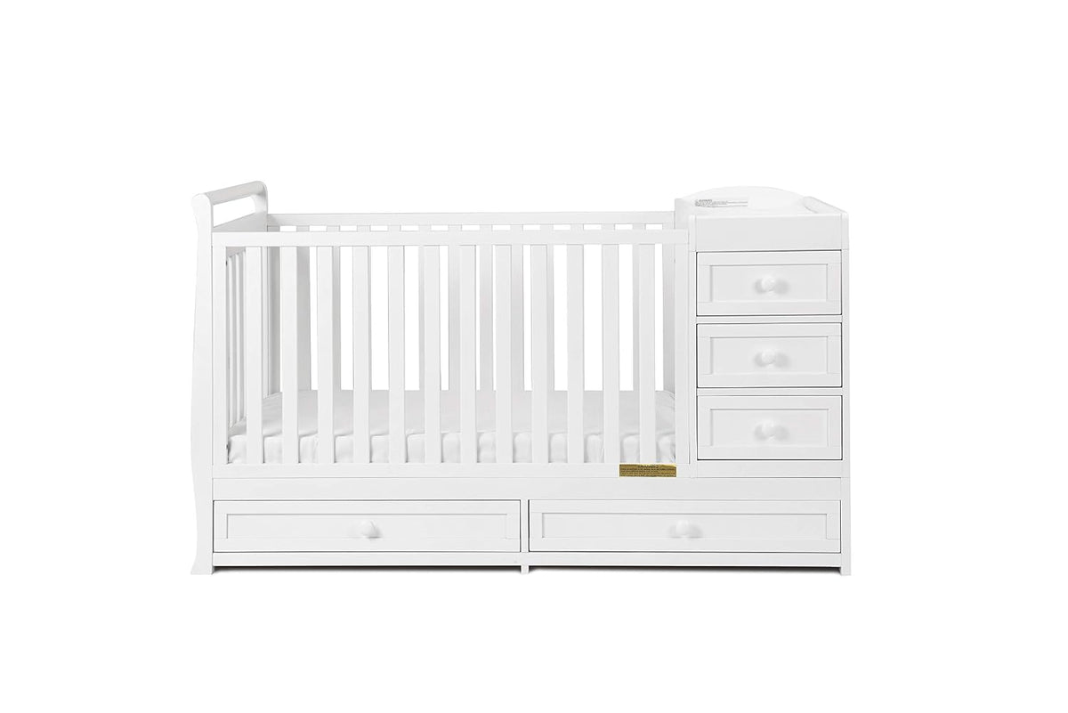 Athena Daphne Convertible Crib and Changer, White