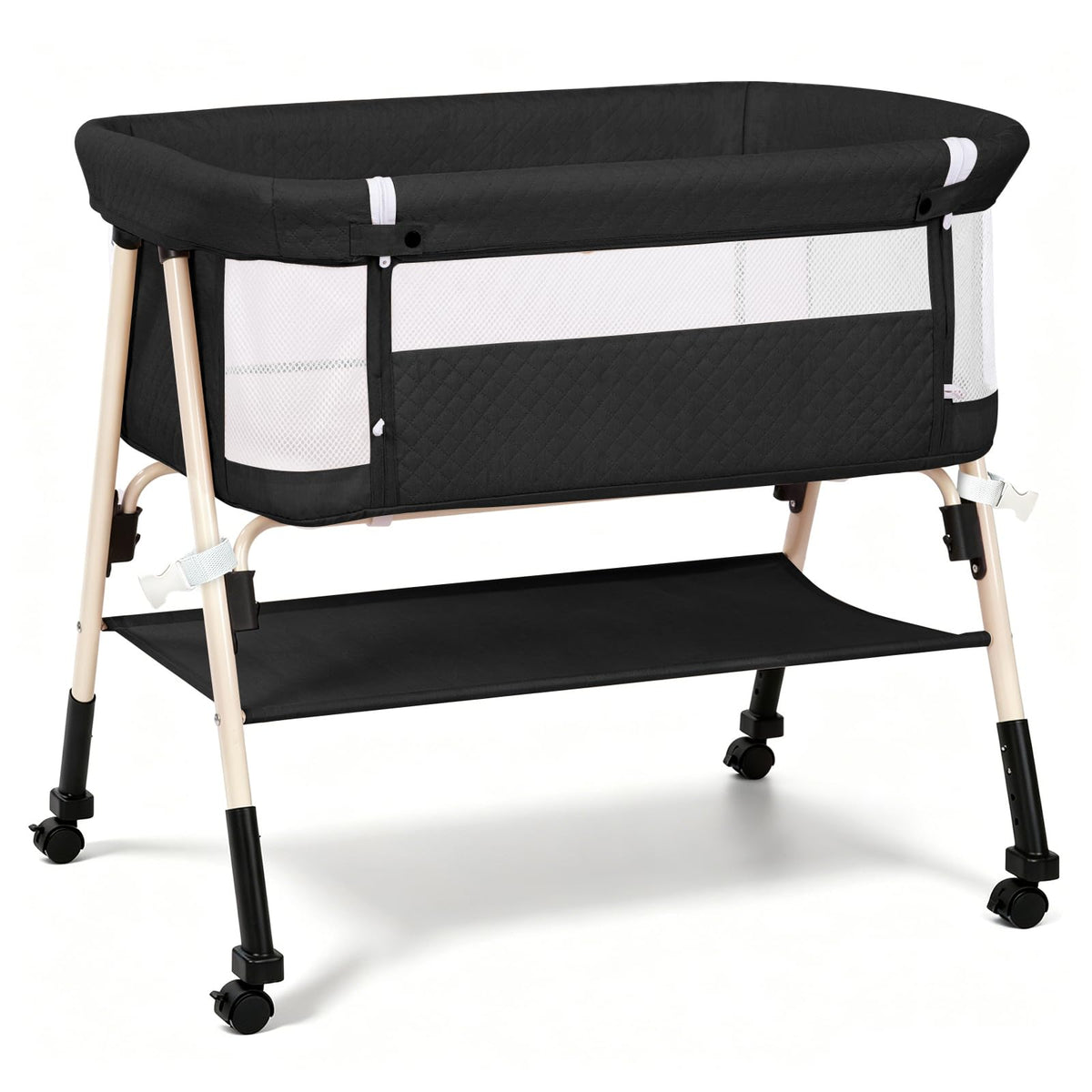 3-in-1 Baby Bassinet Bedside Sleeper for Newborn, Baby Crib Grey
