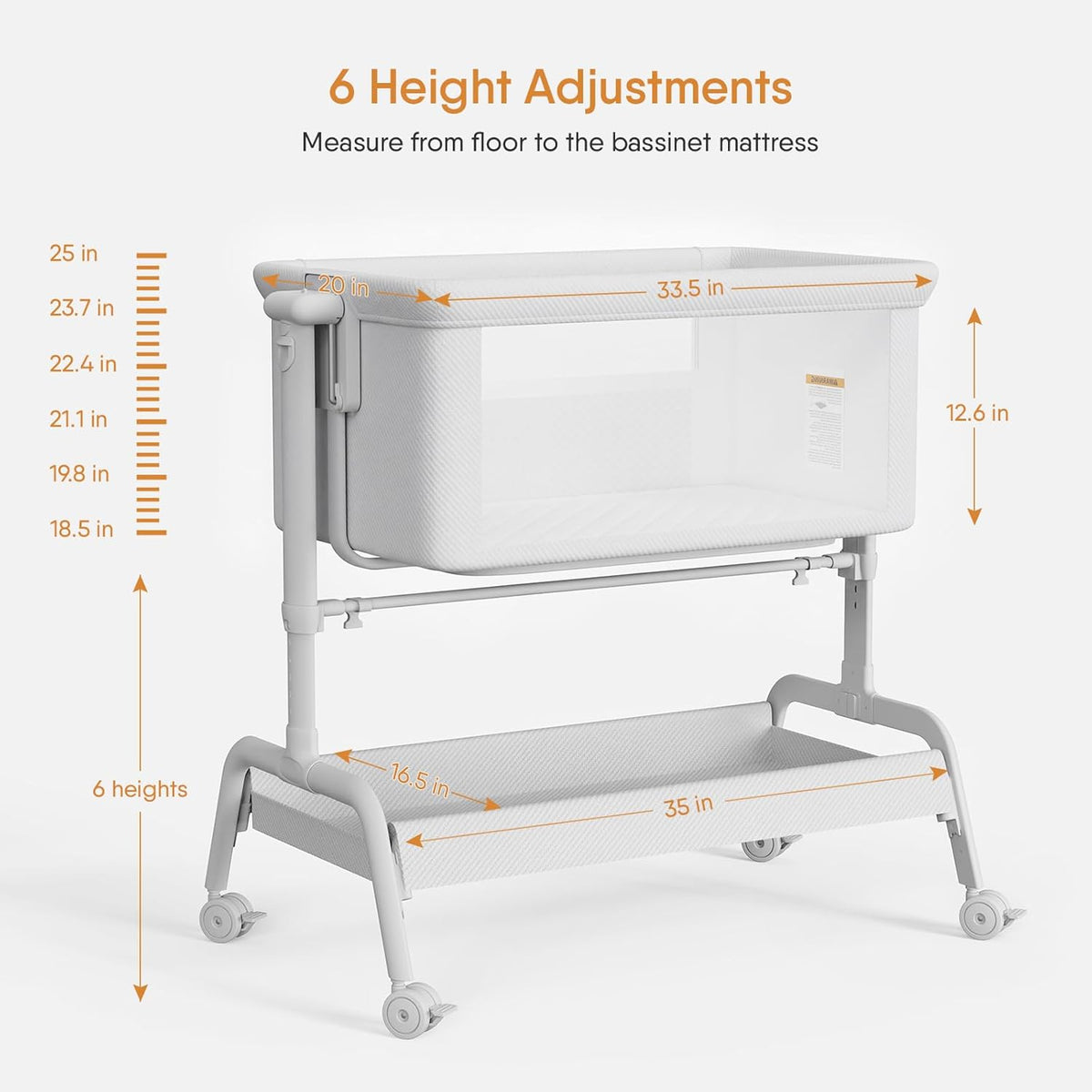 3-in-1 Baby Bassinet, Rocking Bassinet & Bedside Sleeper for Newborn Baby
