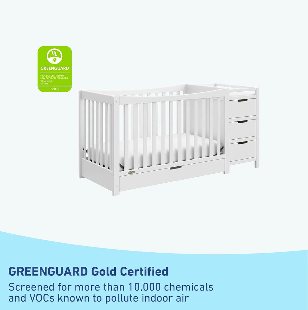 Graco Remi 4-in-1 Convertible Crib & Changer, White