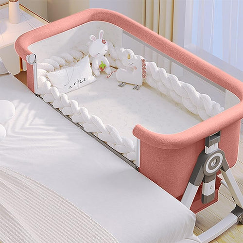 Baby Bassinet,3 in 1 Baby Bassinets Bedside Sleeper with Wheels and Mosquito Net,Bedside Bassinet for Baby with Comfy Mattress, Mattress&Breathable Mesh,Storage Basket