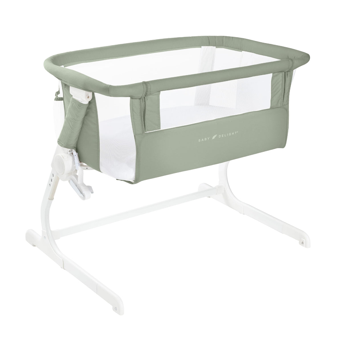 Baby Delight Beside Me Dreamer Bassinet | Bedside Sleeper | 7-Position Height Adjustment | Charcoal Tweed