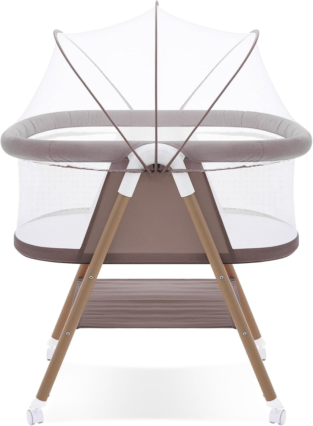 GYARING Baby bassinets,3 in1 Baby Crib, Sturdy, Portable & Easy to Assemble,Mosquito net and Portable Bag Included. (Khaki)