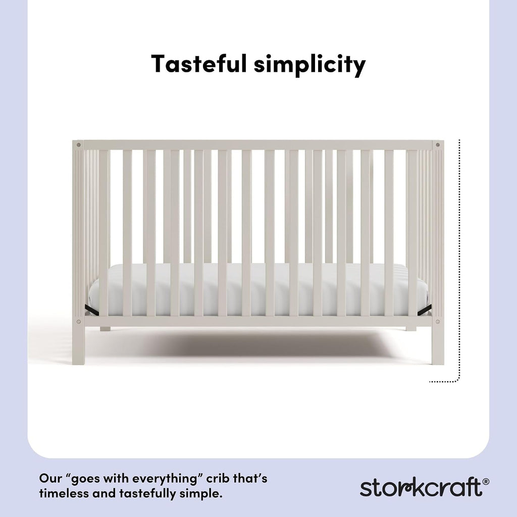 Storkcraft Morningside 5-in-1 Convertible Crib, Frosted Oat