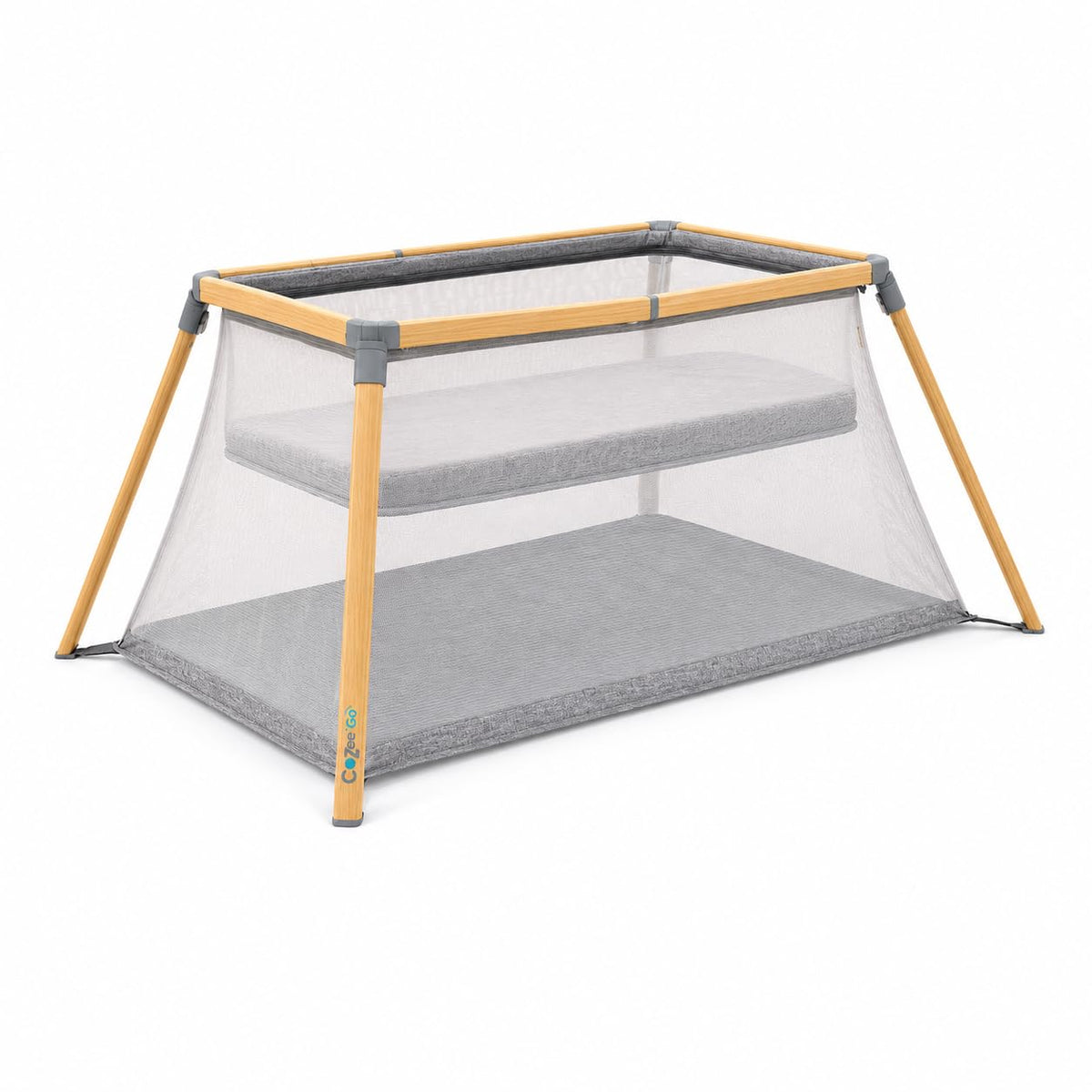 Tutti Bambini CoZee® Air Baby Bassinet & Bedside Sleeper, Walnut & Ecru