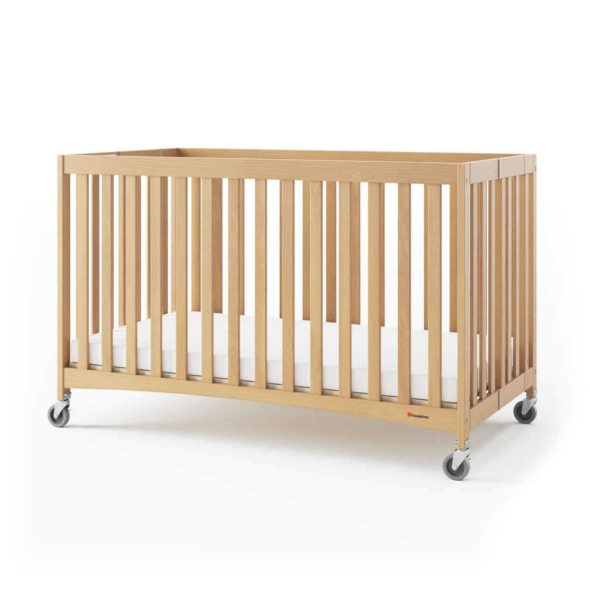 Foundations Travel Sleeper Wood Compact Folding Hotel Crib, Natural