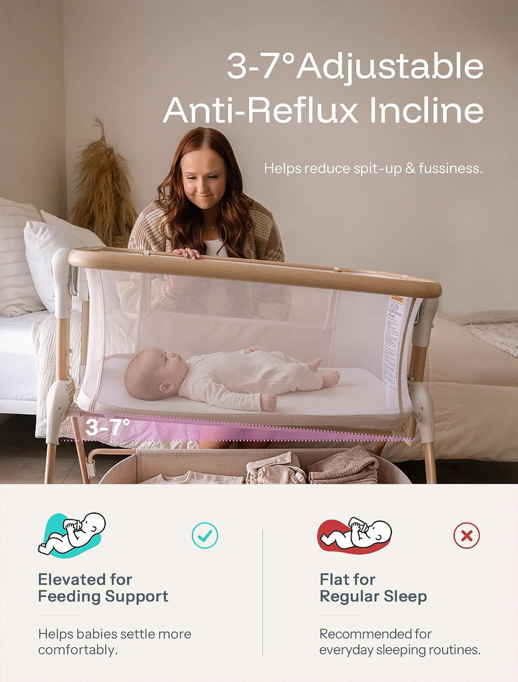 HARPPA Cuddly Signature Baby Bassinet, BSA Certified, Washable Mattress