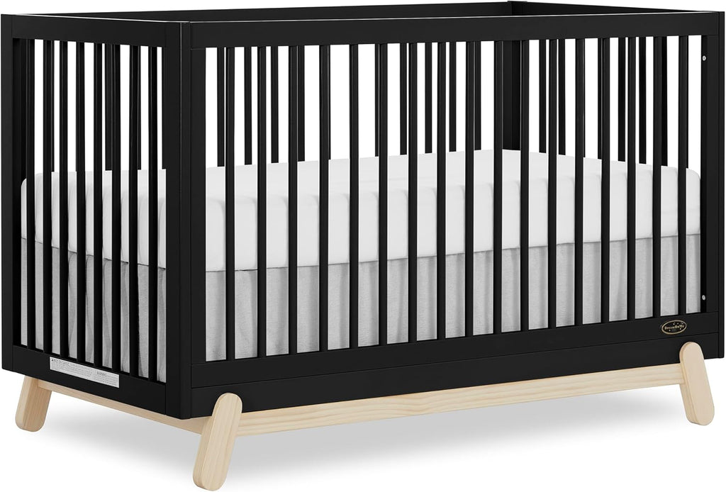 Dream On Me Hygge 5-in-1 Convertible Full-Size Baby Crib, Matte Black Oak