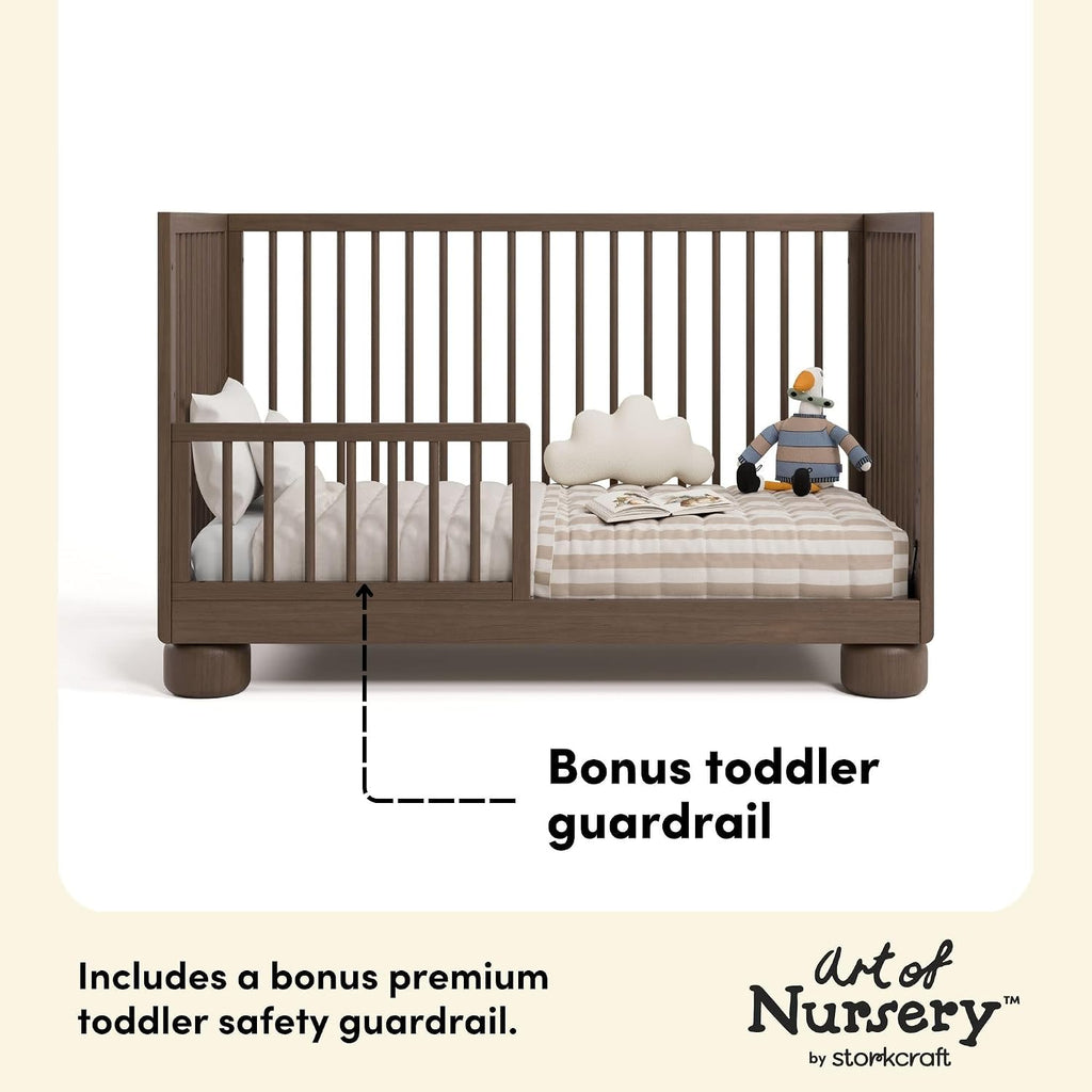 Storkcraft Sorrento 3-in-1 Convertible Crib with Toddler Rail, Hazelnut