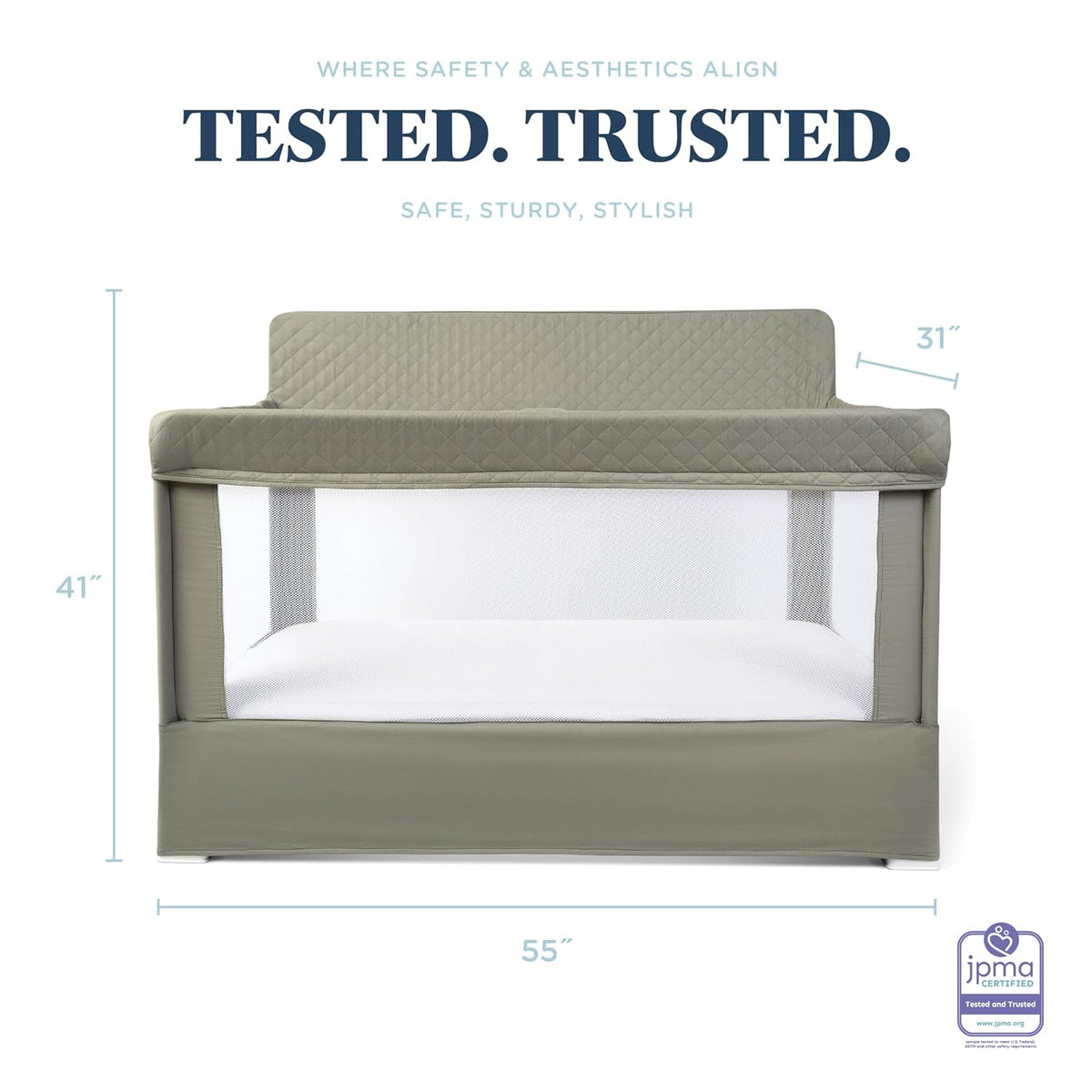 Baby Delight Lunaire Organic Full Size Crib, Organic Sage