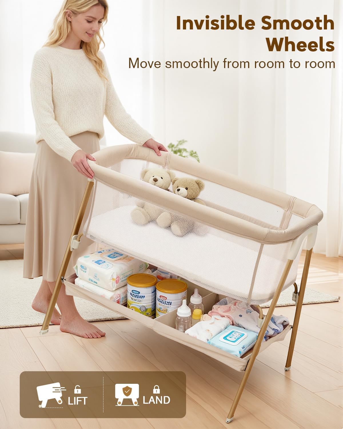 Baby Bassinet, Bedside Bassinet for Baby