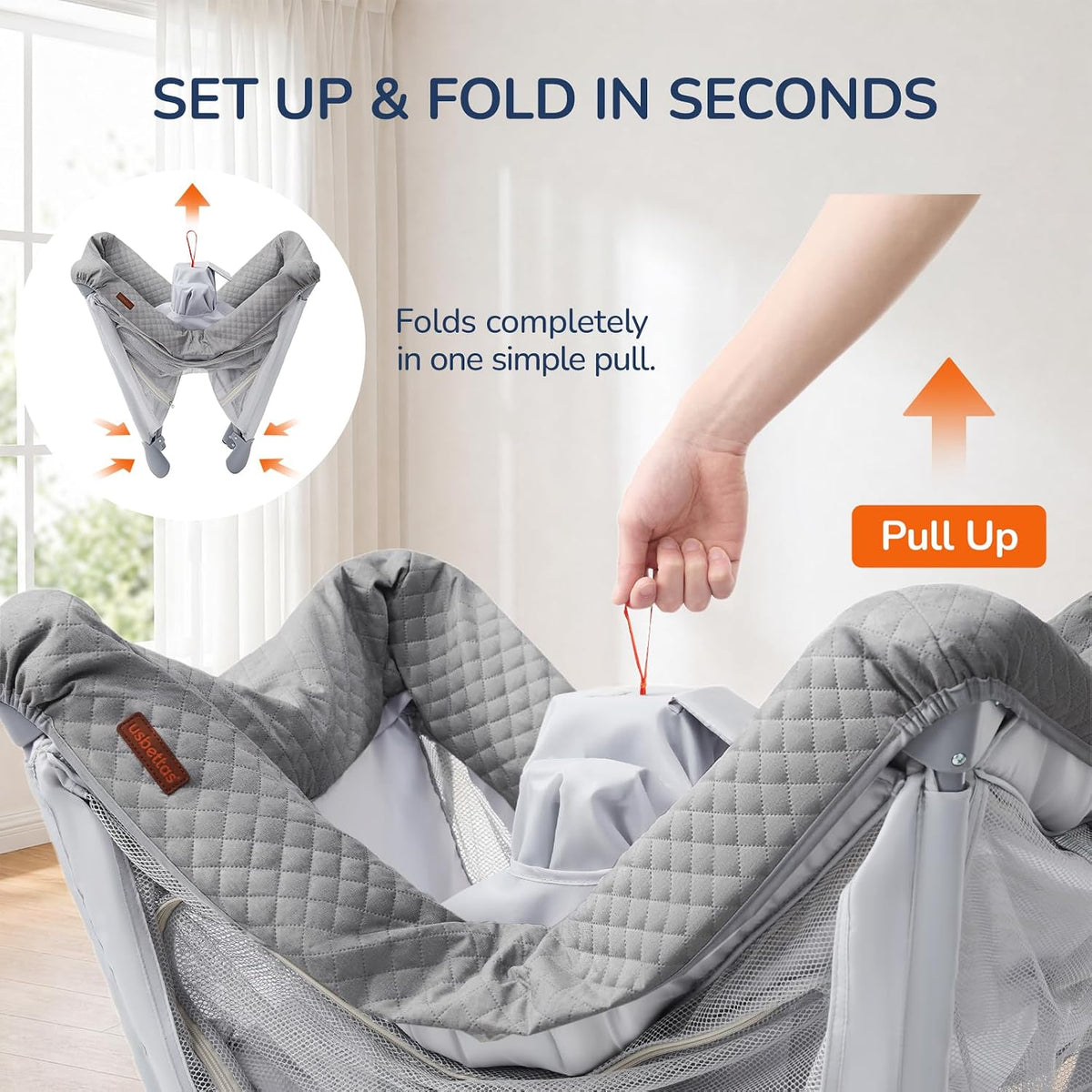 Travel Crib Portable Pack and Play with Bassinet
