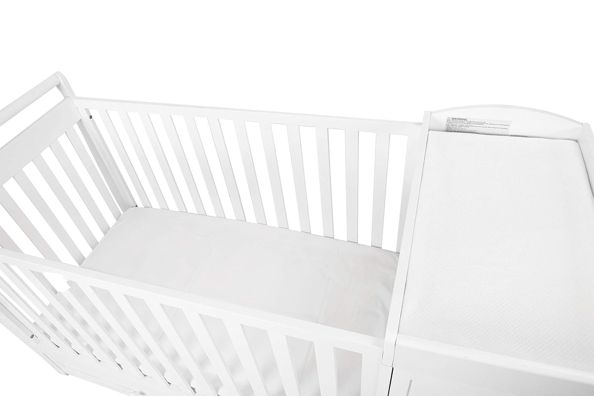 Athena Daphne Convertible Crib and Changer, White