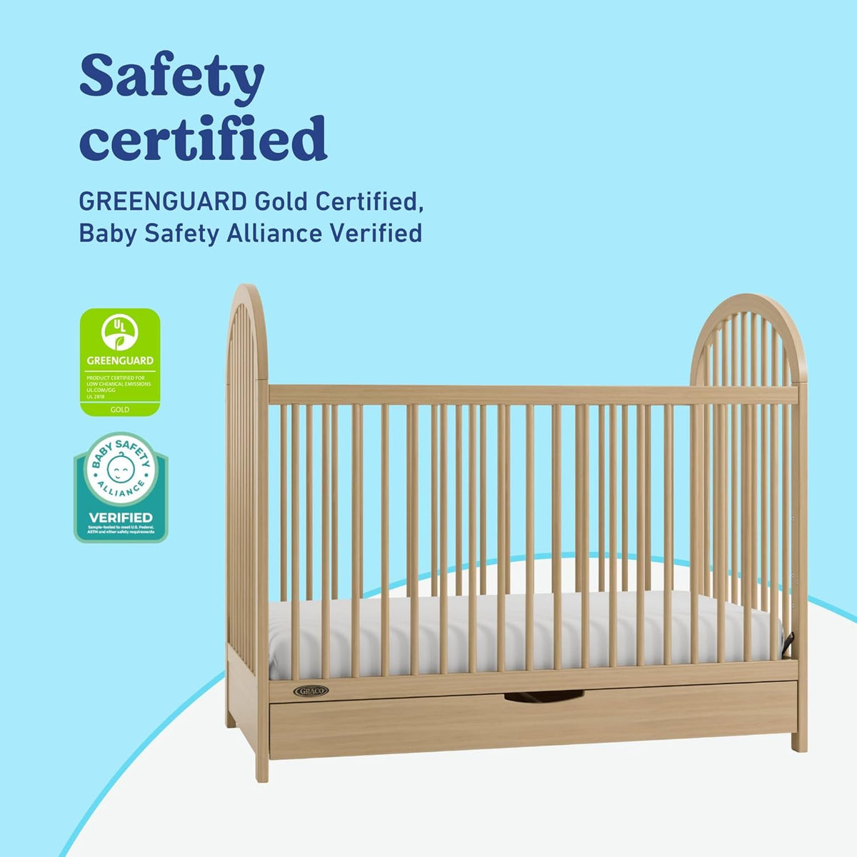 Graco Olivia 3-in-1 Convertible Crib with Drawer, Driftwood