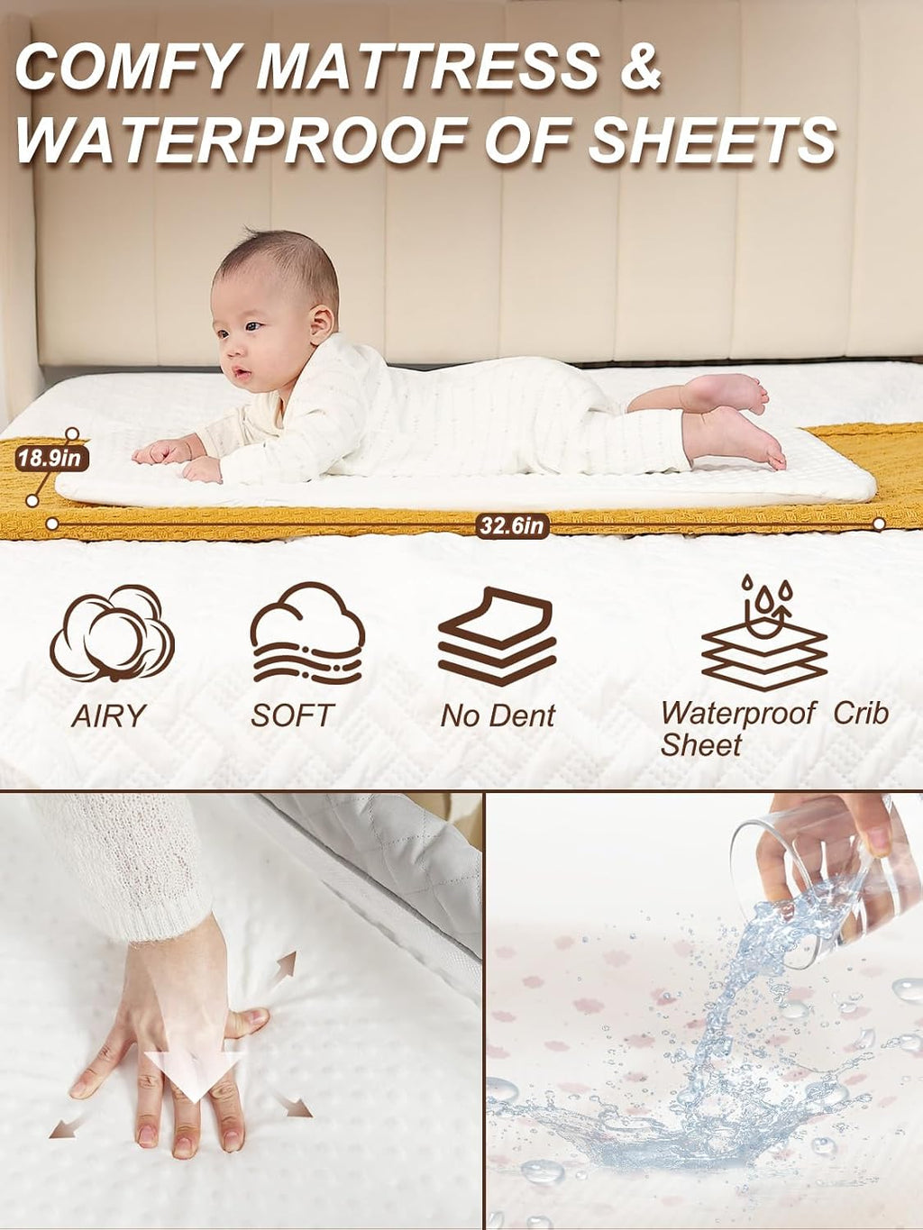 Baby Bassinet Bedside Sleeper Safety Bassinets wigh Crib Sheet and Wheels