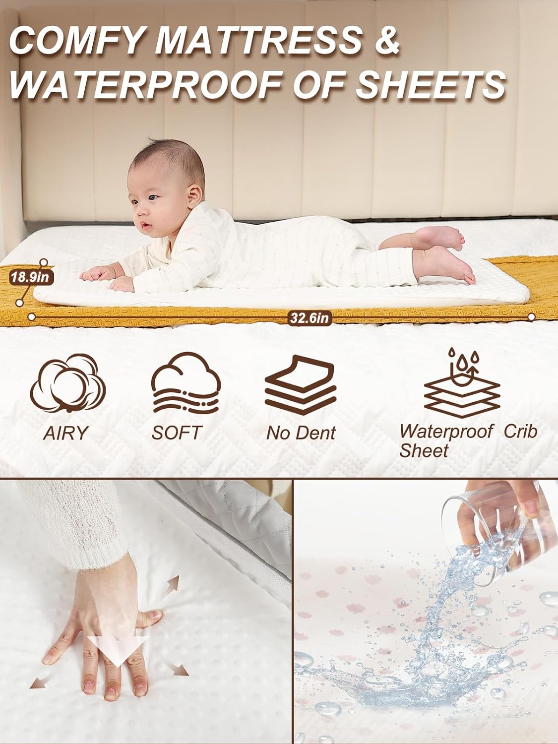 Baby Bassinet Bedside Sleeper Safety Bassinets wigh Crib Sheet and Wheels