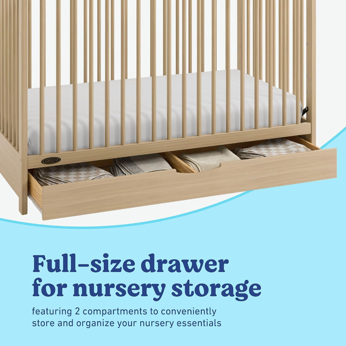 Graco Olivia 3-in-1 Convertible Crib with Drawer, Driftwood