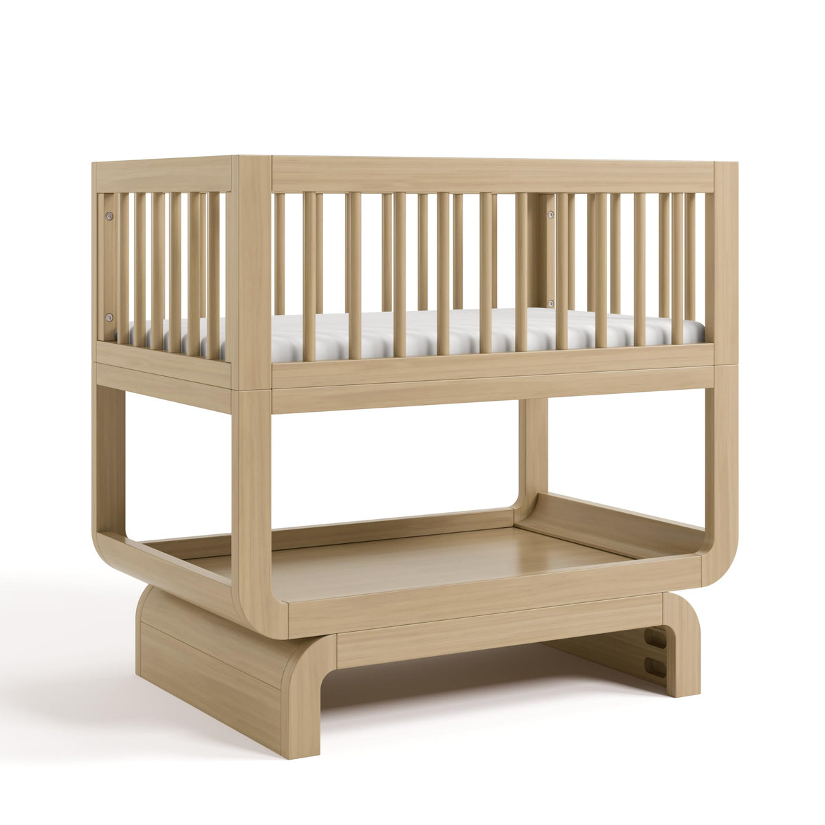 Storkcraft Santorini 5-in-1 Convertible Crib with Guardrail, Driftwood