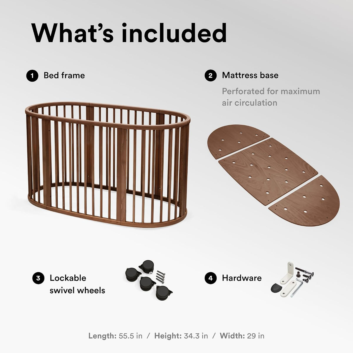 Stokke Sleepi Bed V3 - Suitable for Ages 0-5 Years Old, Warm Brown