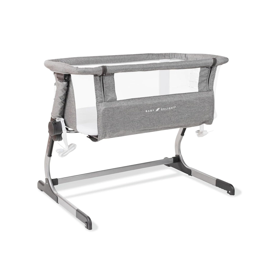Baby Delight Beside Me Dreamer Bassinet | Bedside Sleeper | 7-Position Height Adjustment | Charcoal Tweed